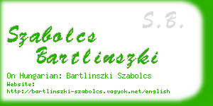 szabolcs bartlinszki business card